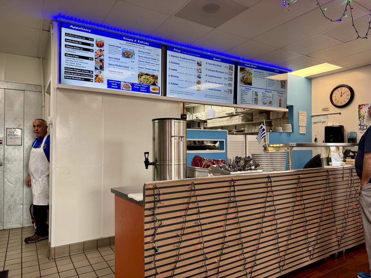 A simple and affordable menu at Danny’s Greek Cafe on Horne Street in Fort Worth.