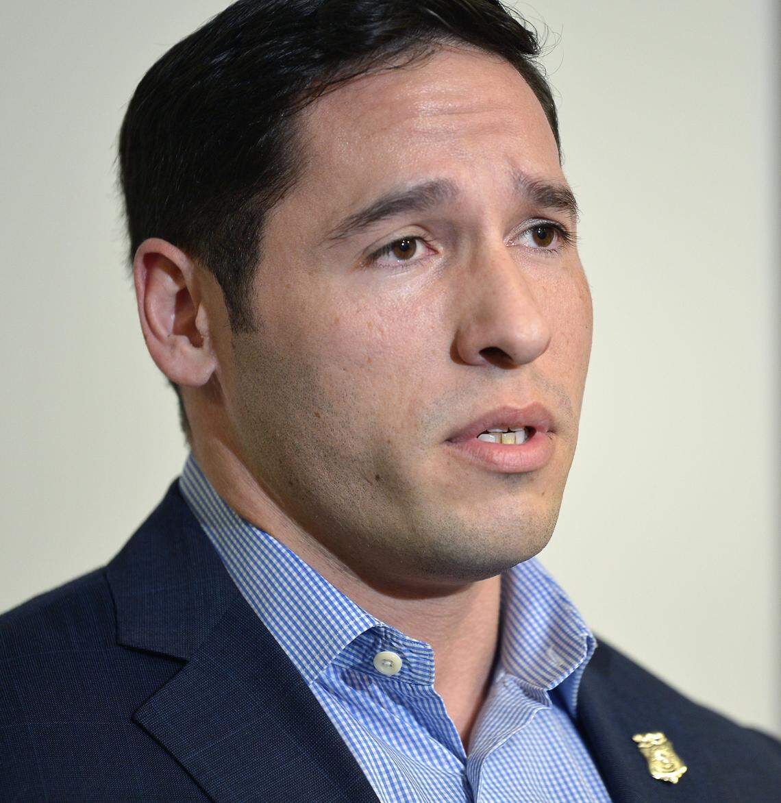 FWPOA President Manny Ramirez talks about Police Chief Joel Fitzgerald withdrawing his name from consideration for the BaltimoreÕs police commissioner job, citing an outpouring of support from Fort Worth residents and colleagues and a family medical emergency. at City Hall in Fort Worth, TX, Monday, Jan. 7, 2019. The city of Fort Worth will work with Police Chief Joel Fitzgerald regarding his commitment to the city after he applied for the top cop job in Baltimore and then withdrew his name from consideration, Fort Worth city manager David CookeÕs office said Monday, calling the process Òawkward.Ó