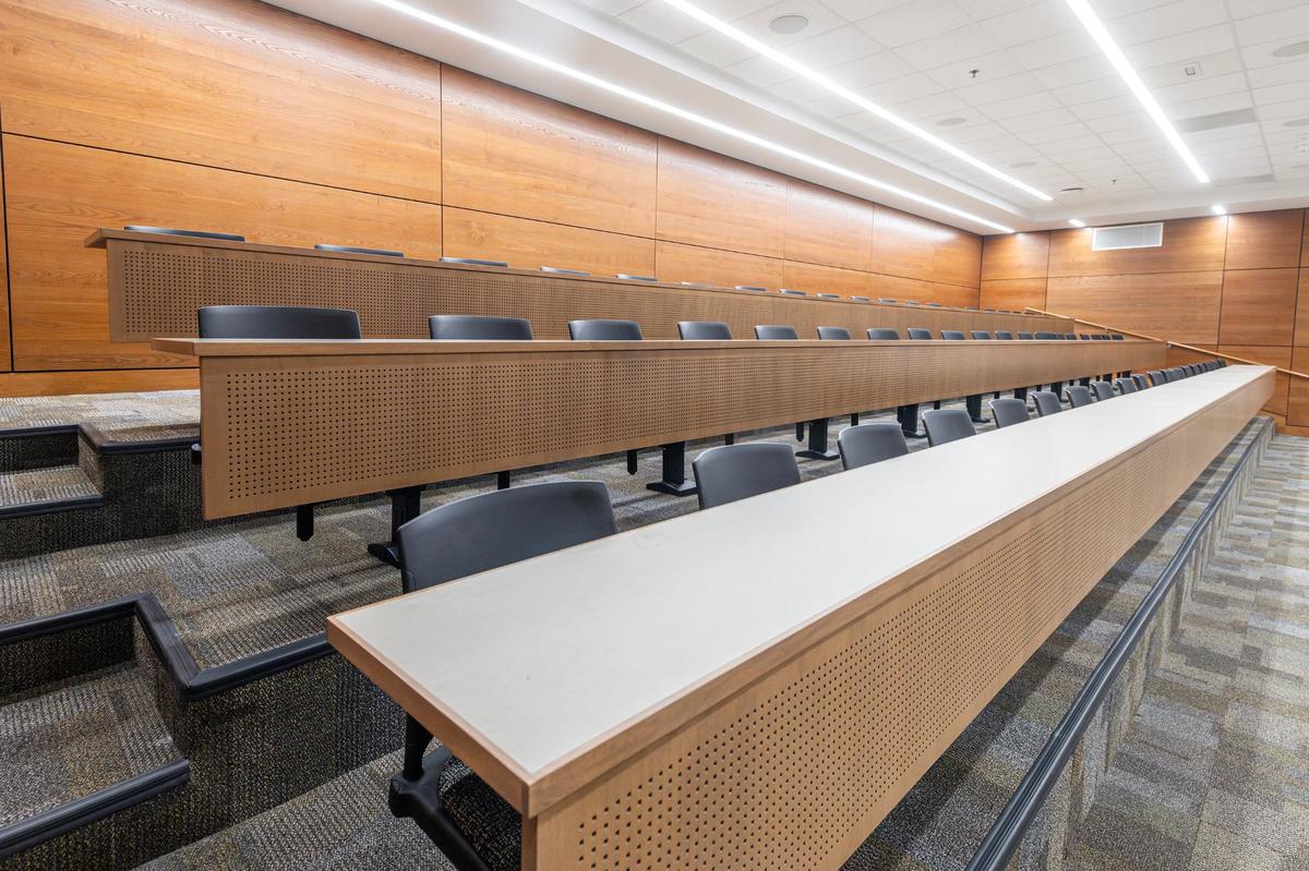 One of the three lecture halls at the new Eagle Mountain High School.
