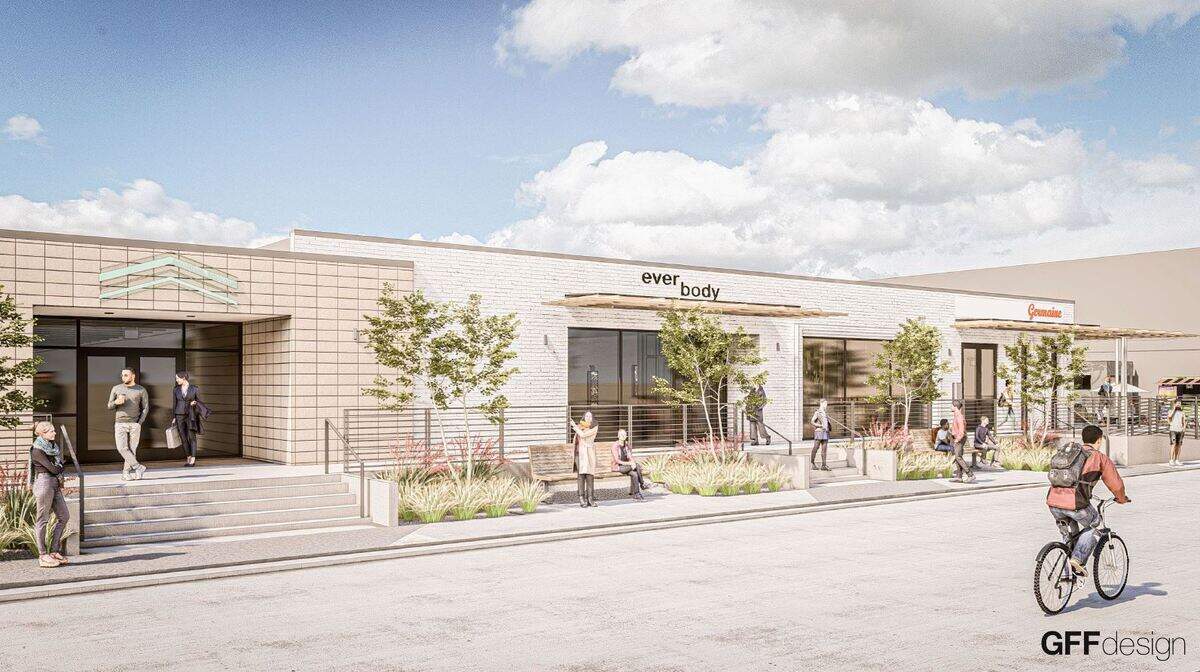 Artist renderings of The Foundry District redevelopment along Carroll Street and White Settlement Road.
