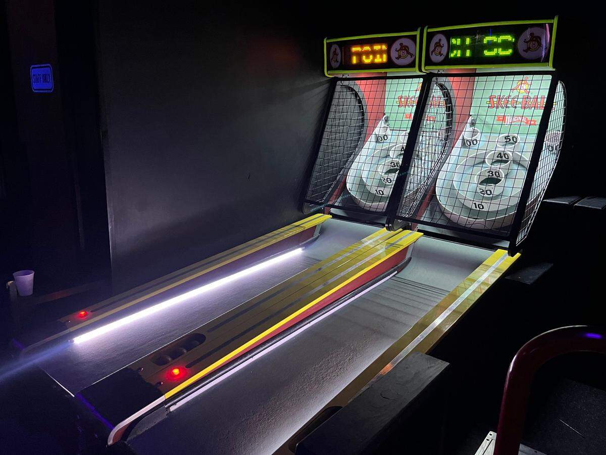 Classic skee-ball machines are also at Free Play arcade in Fort Worth.