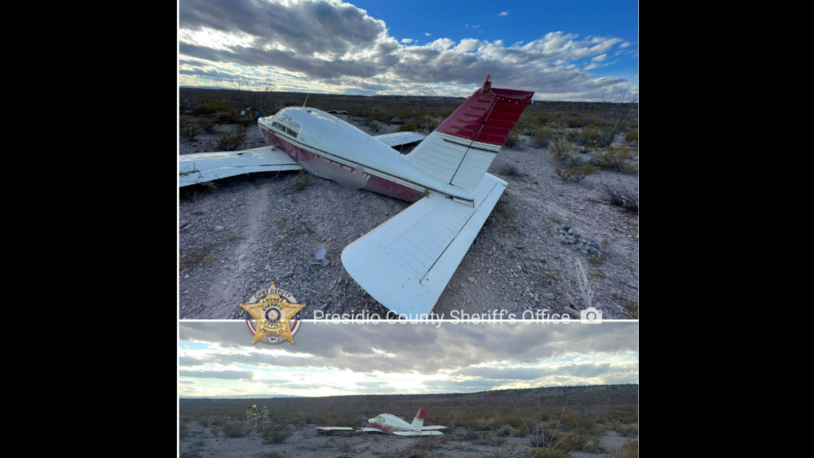 A plane smuggling migrants crashed near Presidio, Texas, and police are looking for the pilot.