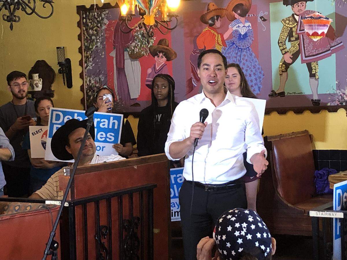 Julián Castro joined mayoral candidate Deborah Peoples in a Get Out the Vote Rally in south Fort Worth on Saturday.