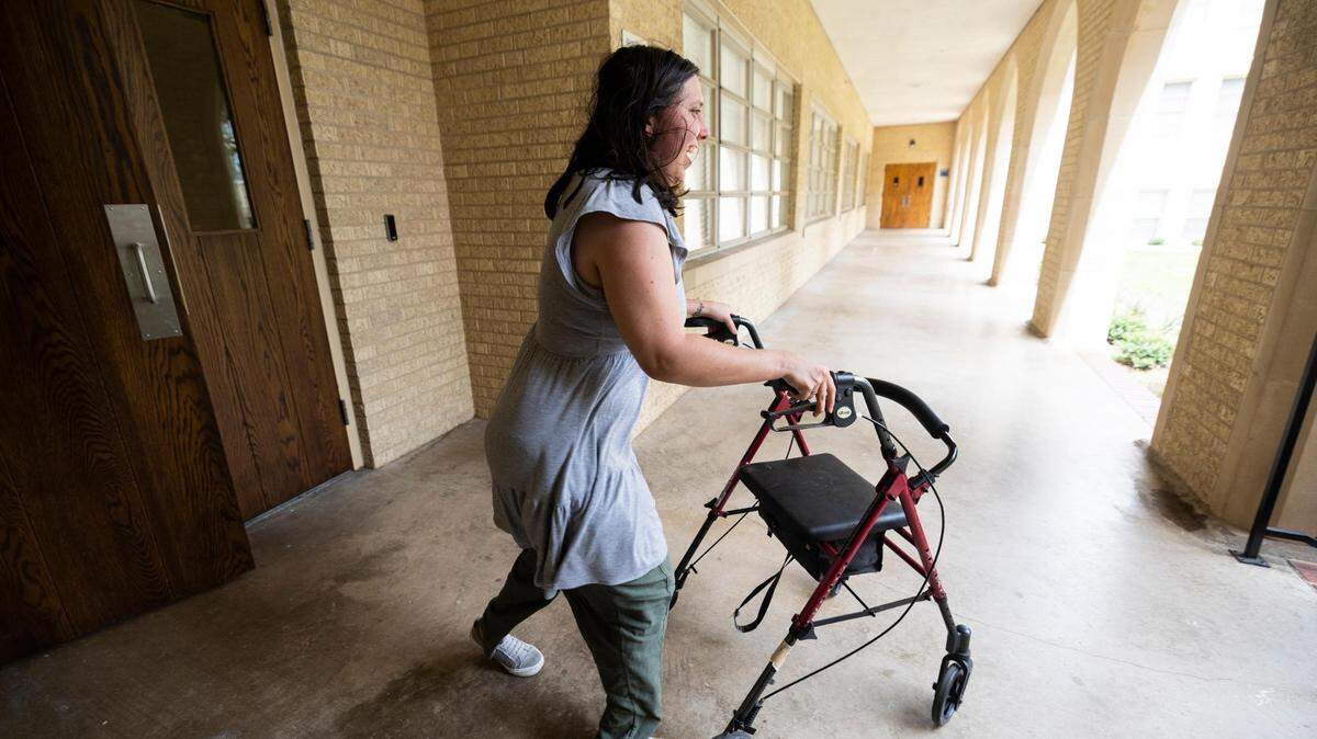 Sarah Dotson moved to the Cielo Place apartments because the affordable rent gave her and her husband an opportunity to live independently. But their rent is going up $175 a month because of increasing property taxes.