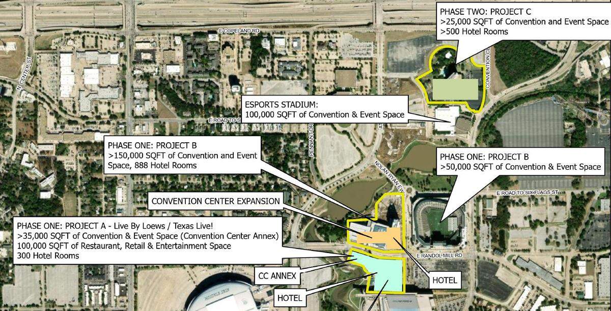 “Project C” on this map shows where Loews Hotels will demolish a Sheraton and build a new 500-room hotel with additional convention space.