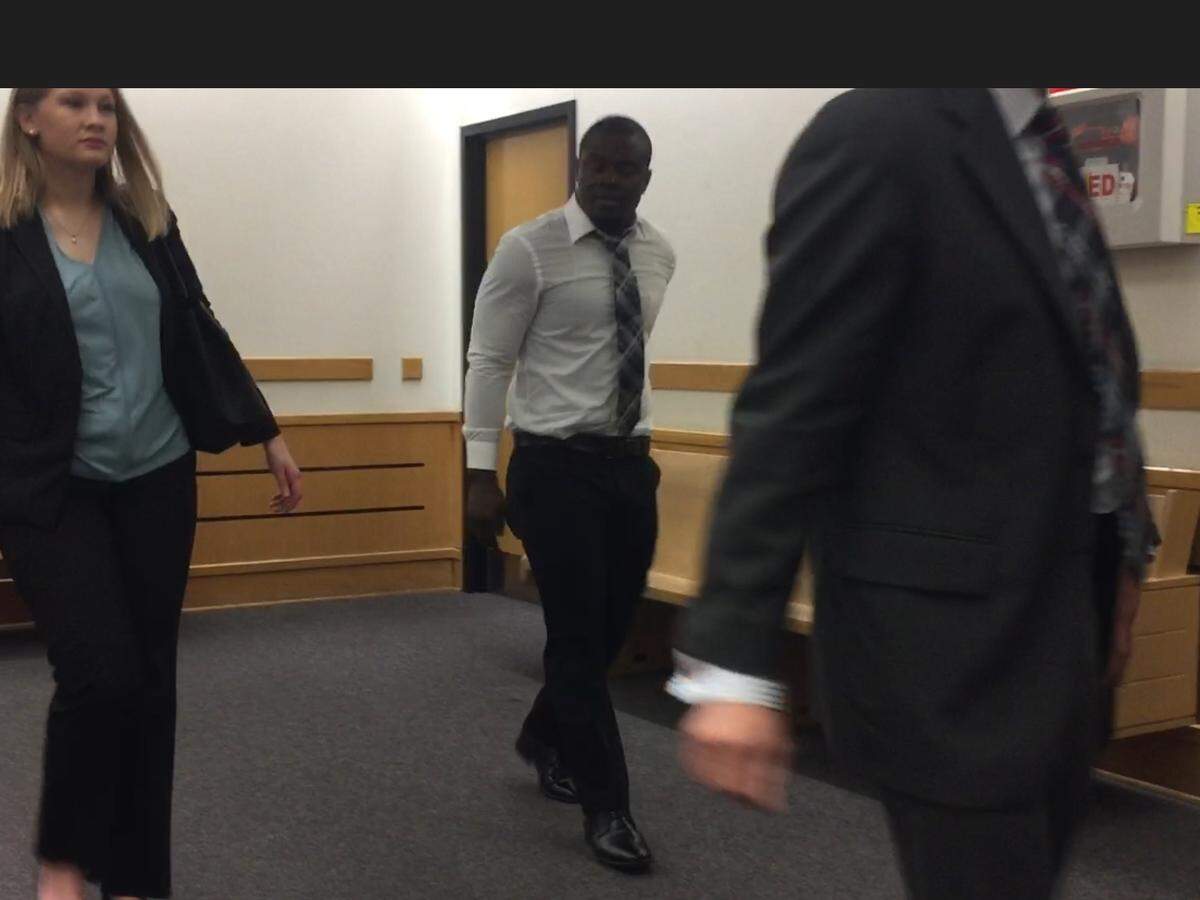 MMA fighter Abdul Razak Alhassan arrives at a bond hearing in this file photo.