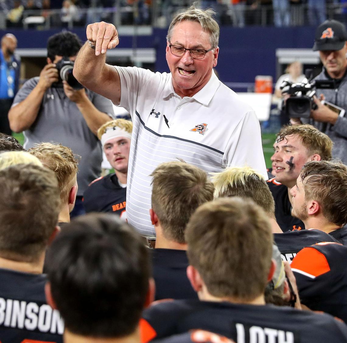 Aledo’s Tim Buchanan won 281 games and eight state titles as the Bearcats head coach.