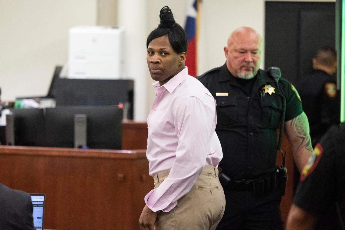 Timothy Huff comes in to the courtroom on the first day of his murder trial for the fatal shooting of Garrett Hull, a 17-year Fort Worth police veteran, on Monday, June 6, 2022, in Tarrant County’s 396th District Court.