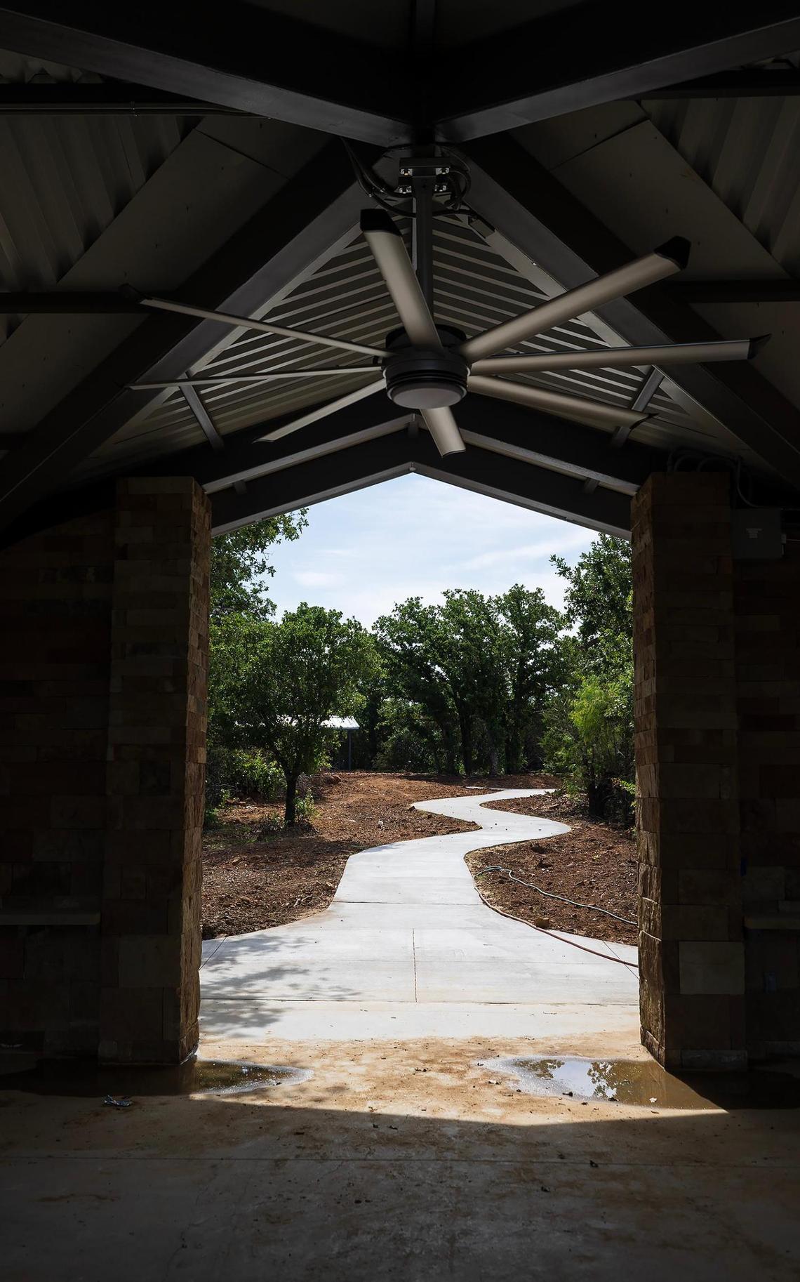 A newly construction pavilion at Palo Pinto Mountains State Park on May 21.