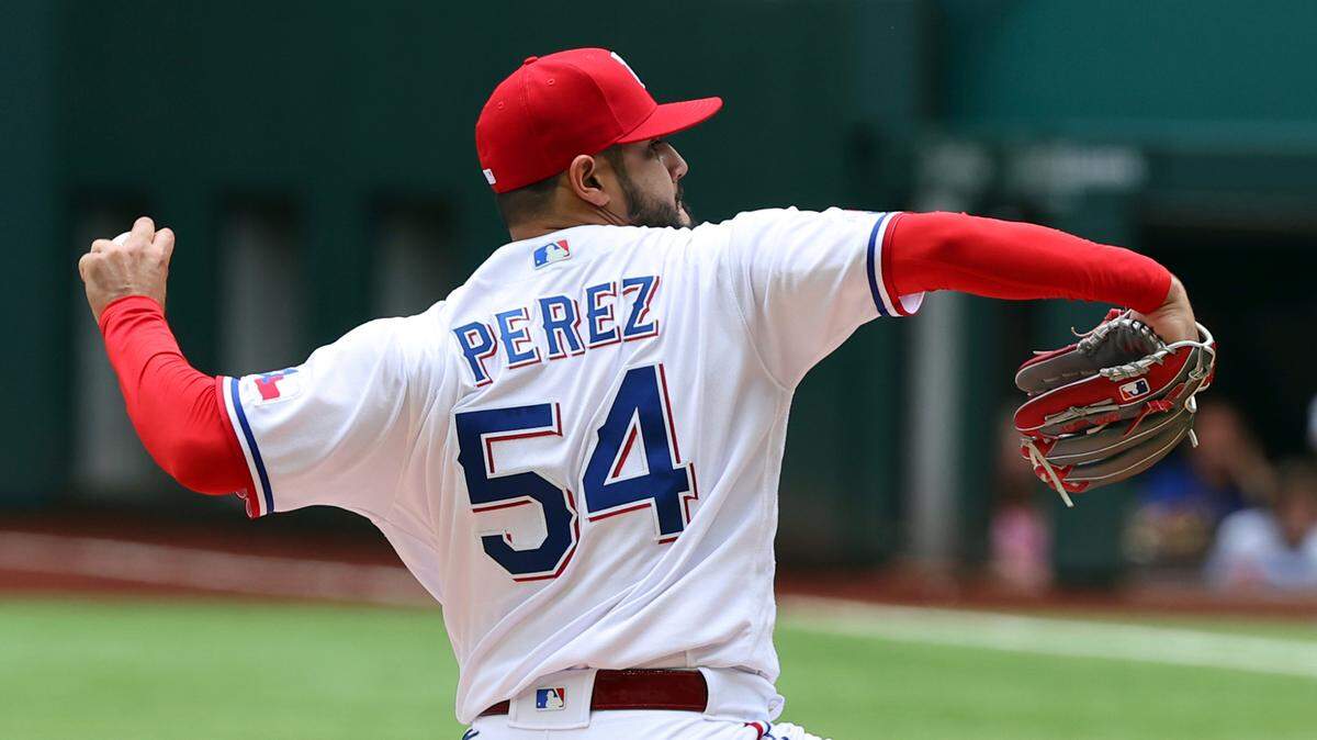 Texas Rangers starter Martin Perez lasted only four innings Sunday against the Los Angeles Angels. The Rangers rotation has delivered only 32.1 innings so far this season, the fewest in MLB.