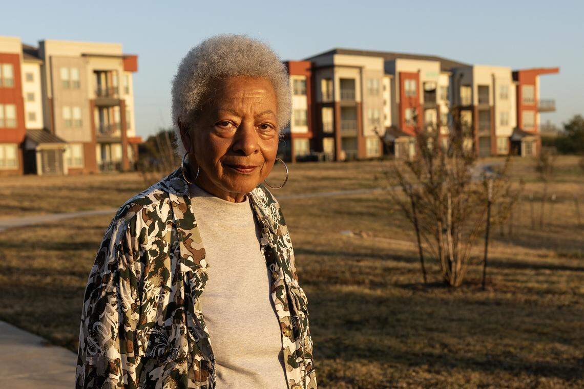 Barbra Smith, the Vice President of the New Mitchell Boulevard Neighborhood Association, is photographed at Columbia Renaissance Square in Fort Worth on Thursday, Nov, 13, 2025. The New Mitchell Boulevard neighborhood is a recipient of the 2026 Neighborhood Improvement Program. The program targets city funds to help neighborhoods struggling with public safety, poor streets, and residents struggling with poverty.