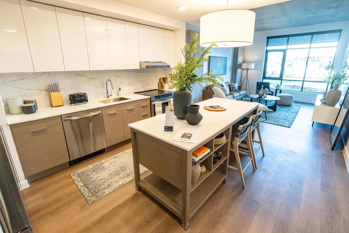 The inside of a “Ballpark III” one bedroom, one bathroom model apartment at the One Rangers Way residential apartment complex in the Arlington Entertainment District on Tuesday, Nov. 12, 2024.