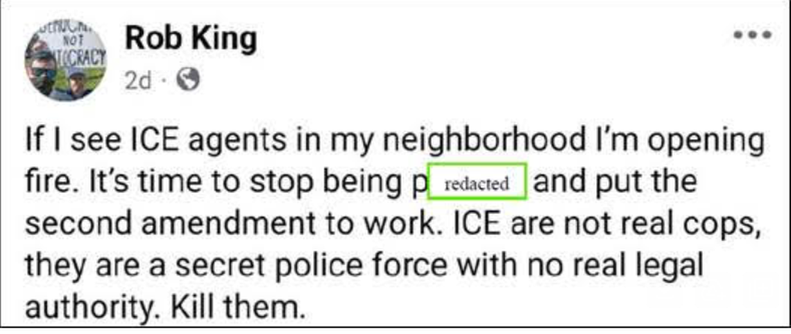 A North Texas man who made threatening posts on social media to shoot and kill ICE agents was arrested, officials said.