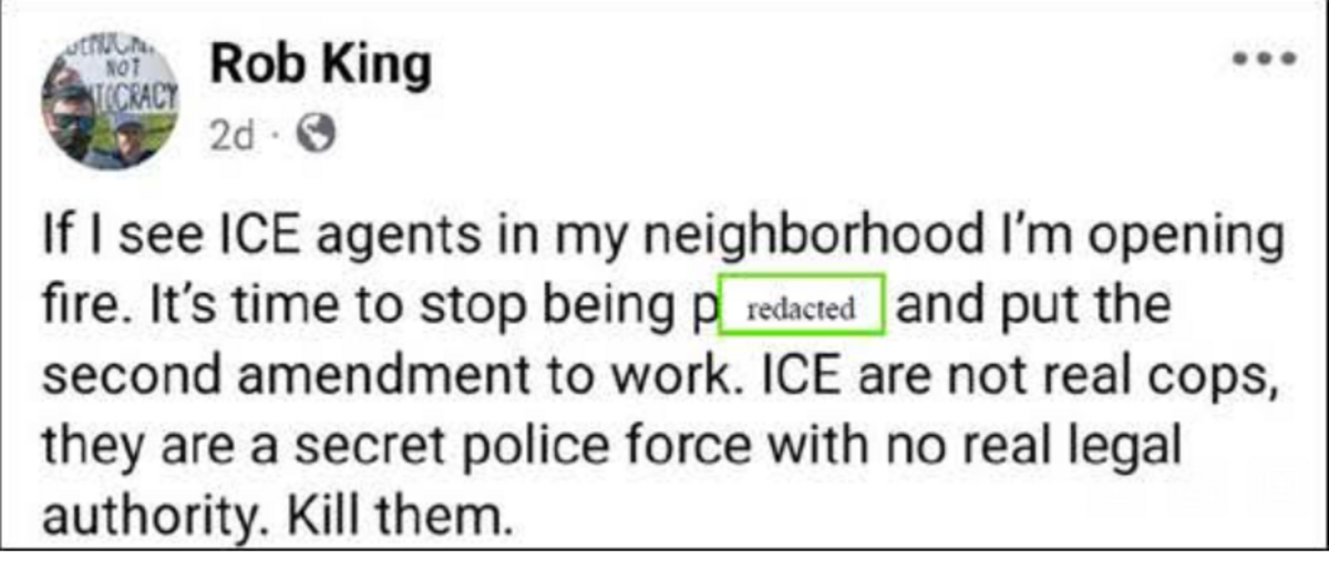 A North Texas man who made threatening posts on social media to shoot and kill ICE agents was arrested, officials said.