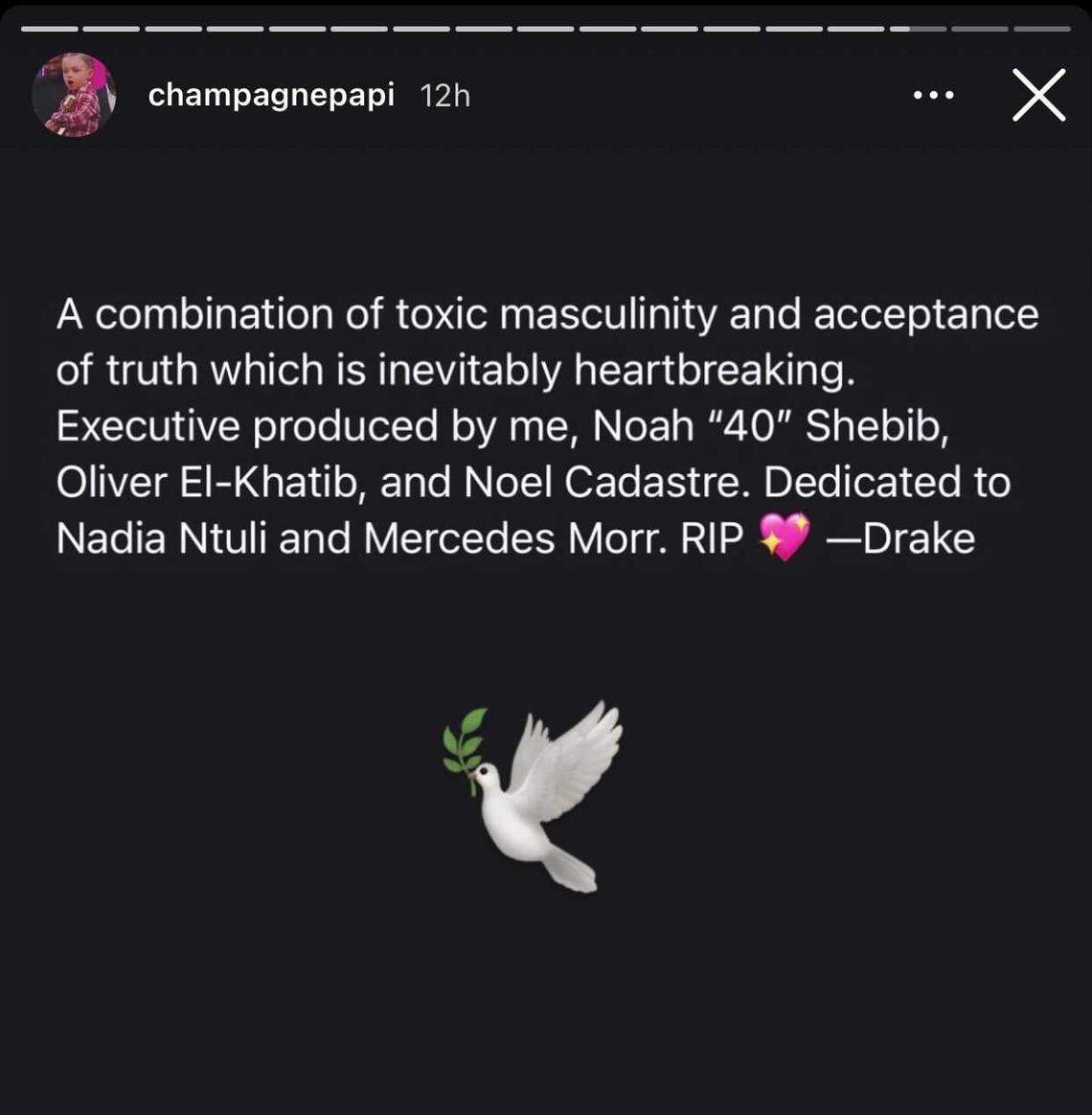 The rapper posted a description on his Instagram story