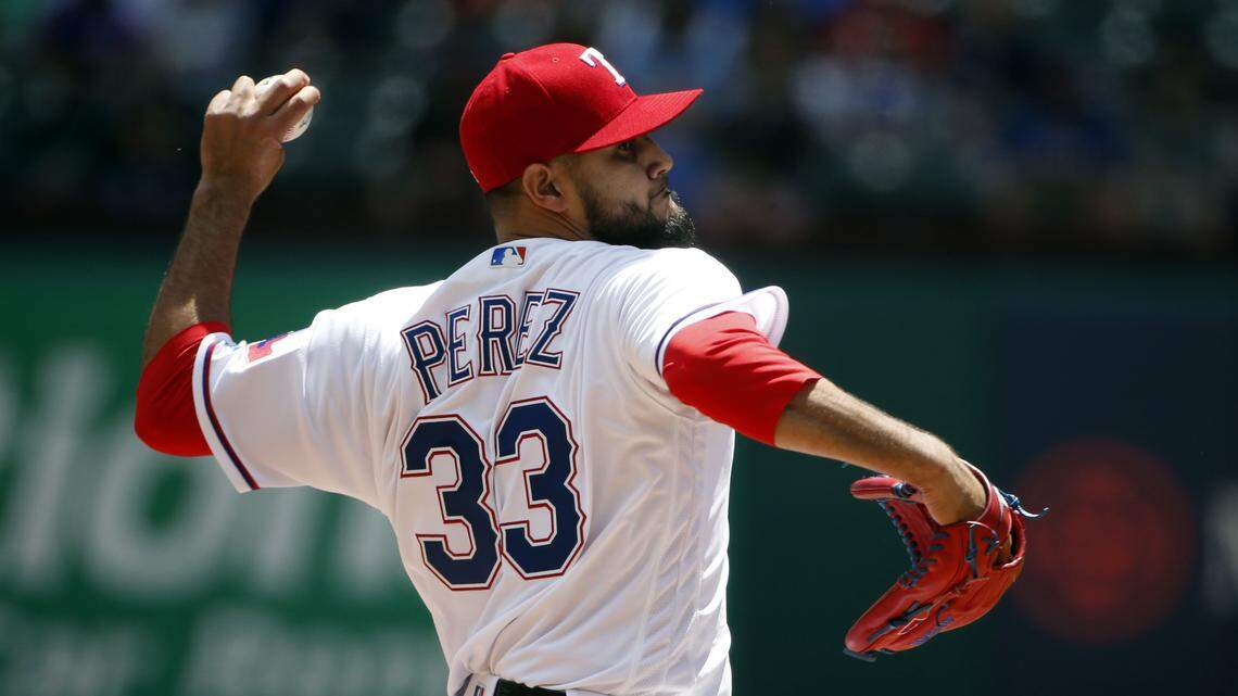 Martin Perez turned in his best start of the season thanks to some changes to his mechanics and a stellar play by Delino DeShields.