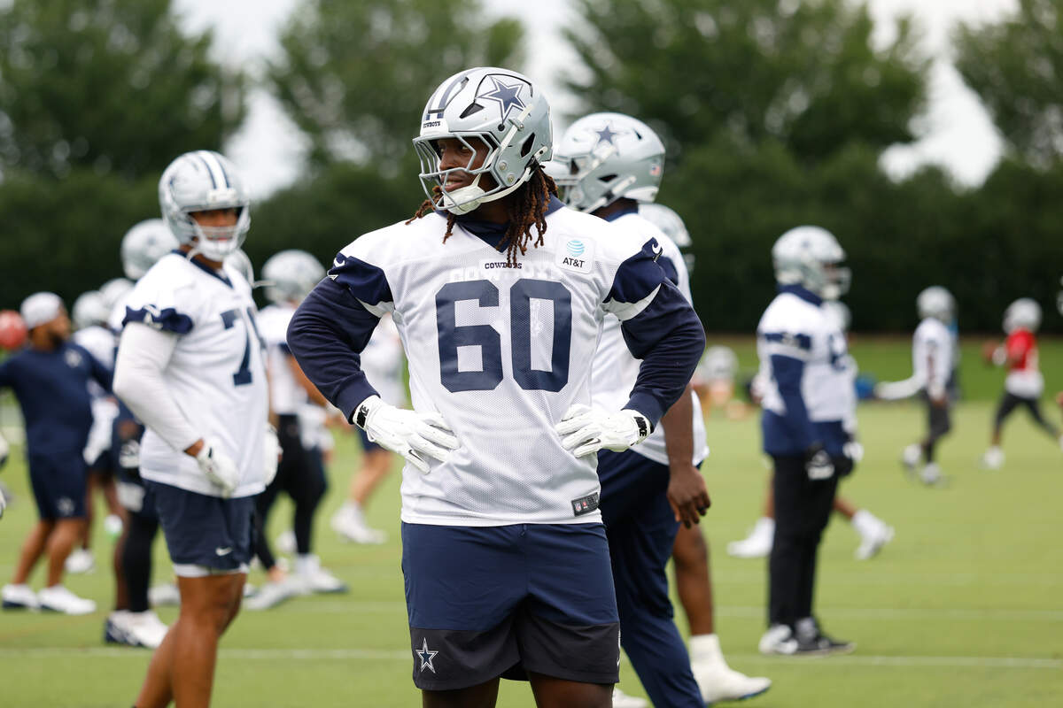 Dallas Cowboys offensive tackle Tyler Guyton, shown in June, is trying to return in time for Week 1 of the regular season.