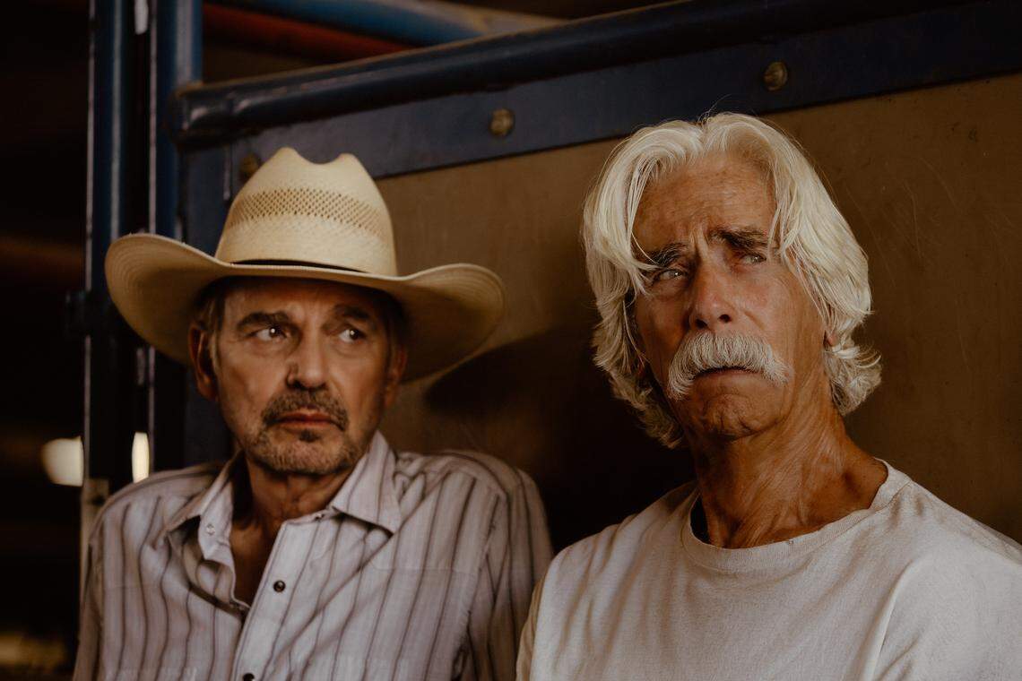 Billy Bob Thornton as Tommy and Sam Elliott as T.L. in “Landman” episode 6, season 2, streaming on Paramount+.