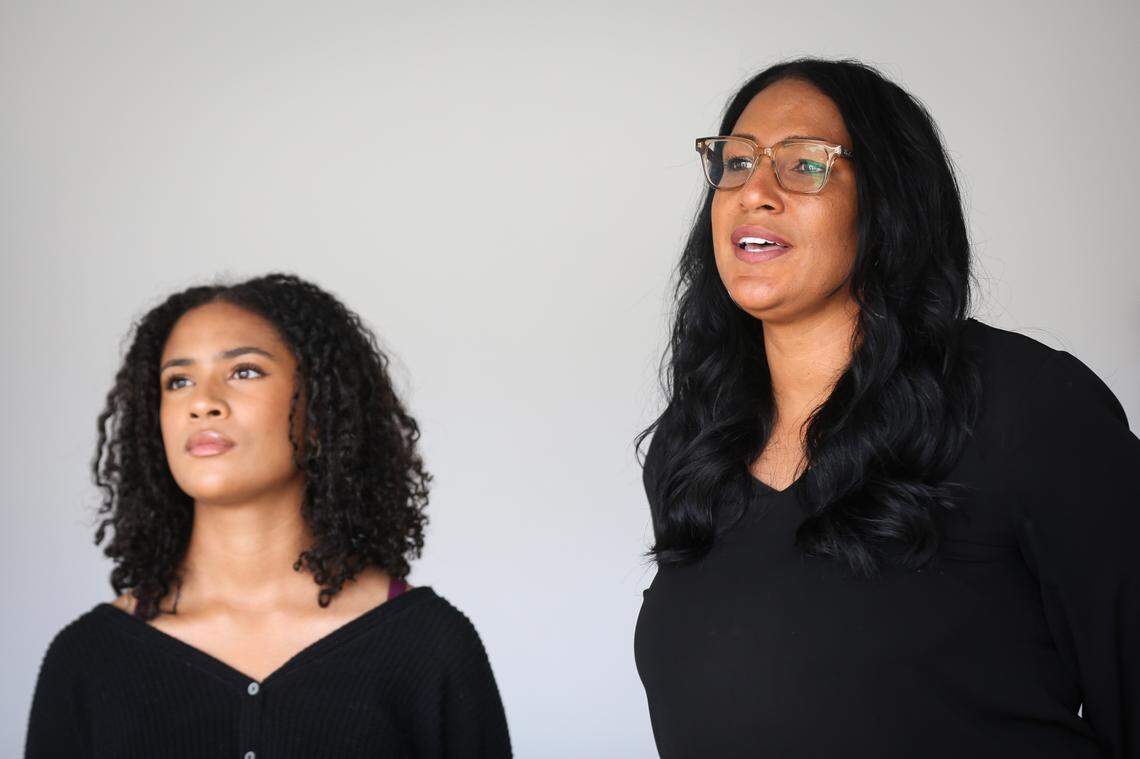 Bailey Richards and Tanya Richards plead for Tanya’s brother Chris Monroe’s safety as coronavirus quickly spreads at the Federal Medical Center in Fort Worth.