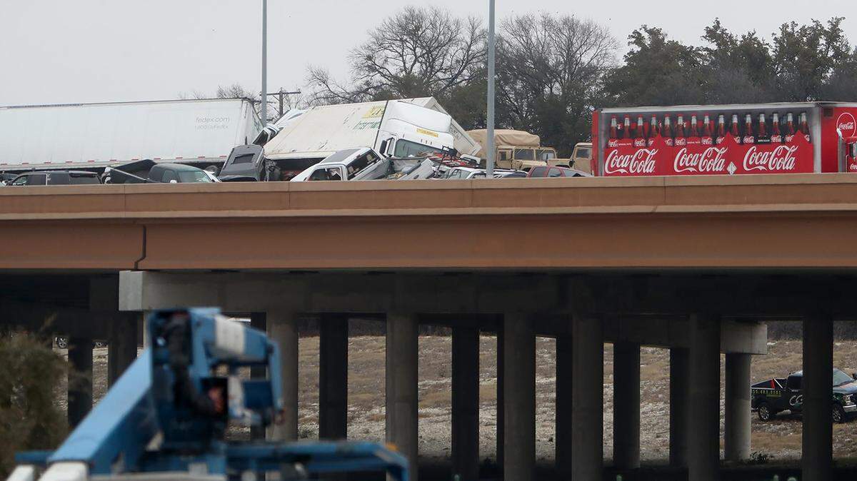 At least five people were killed and dozens were injured after a crash on I-35W northbound near downtown Fort Worth on Thursday morning, February 11, 2021. Icy roads led to a massive pile-up of vehicles, including multiple 18-wheelers as well as police and MedStar vehicles, officials said.