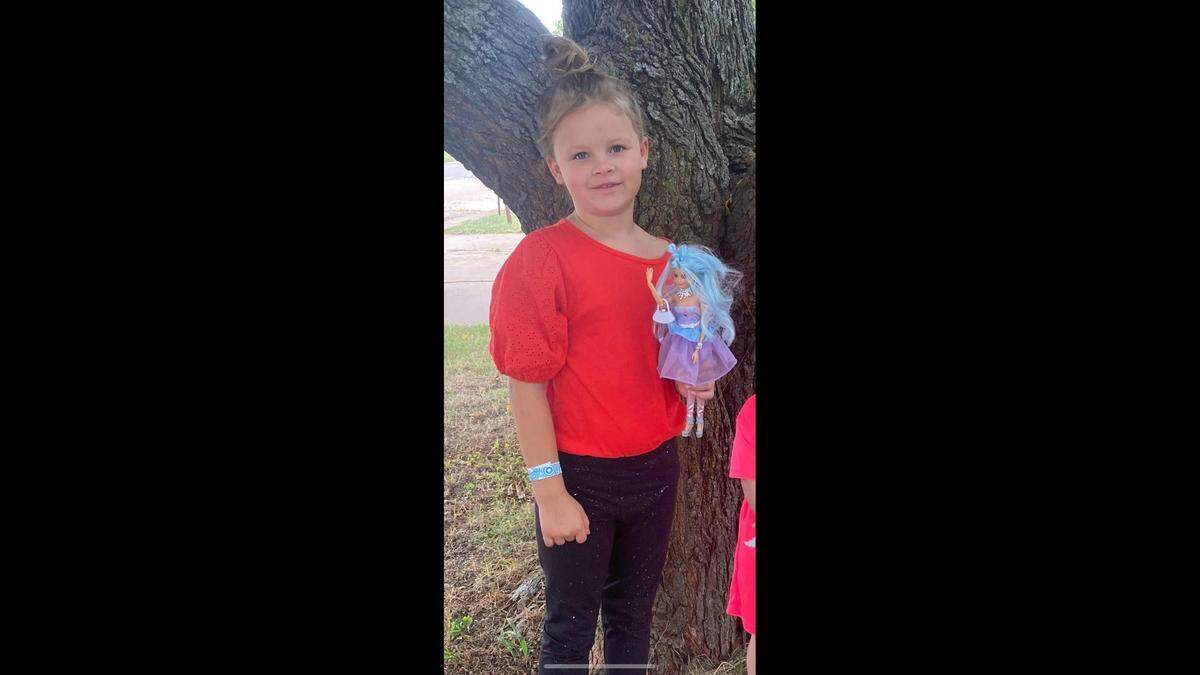 A family photo of 7-year-old Athena Strand, who authorities say was kidnapped and killed by a FedEx driver in Wise County, Texas.