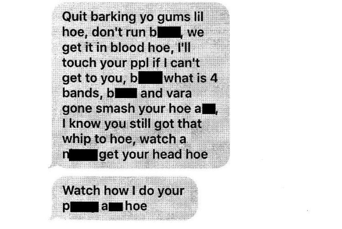 Bruce Davis sent this text to a victim in a child sex-trafficking case, according to court documents.
