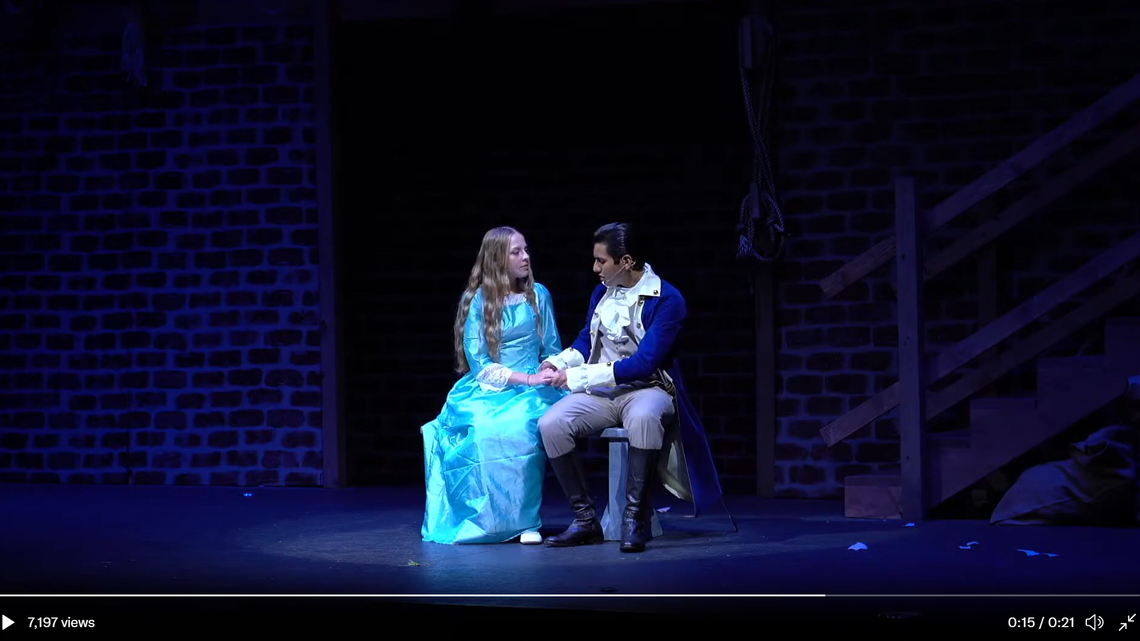 Character Eliza Hamilton is heard singing altered lyrics that promote Christianity in a clip shared to Twitter. “I’m not afraid,” she sings. “My hope is in Jesus. If you could just give him a chance today, that would be enough.”