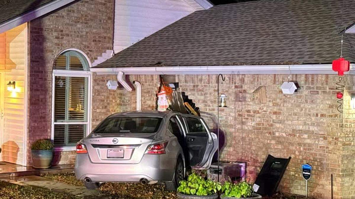 A teen lost control of a stolen car and hit a house in the 600 block of Lake Crest Parkway, causing significant property damage, Azle police said.