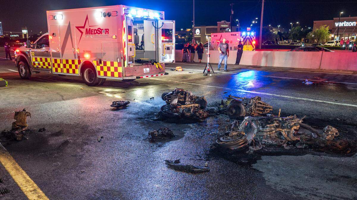 Seventeen people were injured when about 15 motorcycles crashed and caused a fire in the southbound express lanes of Interstate 35W in far north Fort Worth on Friday night, April 18, authorities said.