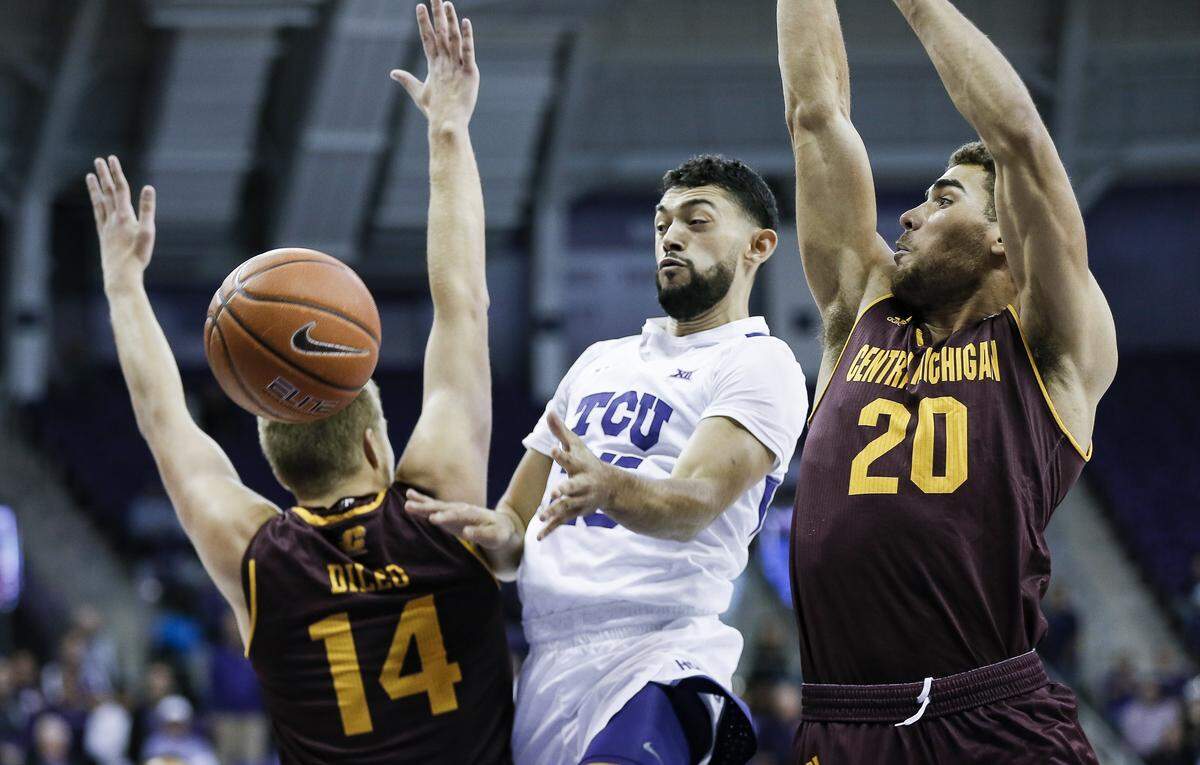 TCU vs Central Michigan University Men’s Basketball at Schollmaier Arena in Fort Worth, Texas on November 30, 2018. (Photo by/Ellman Photography)