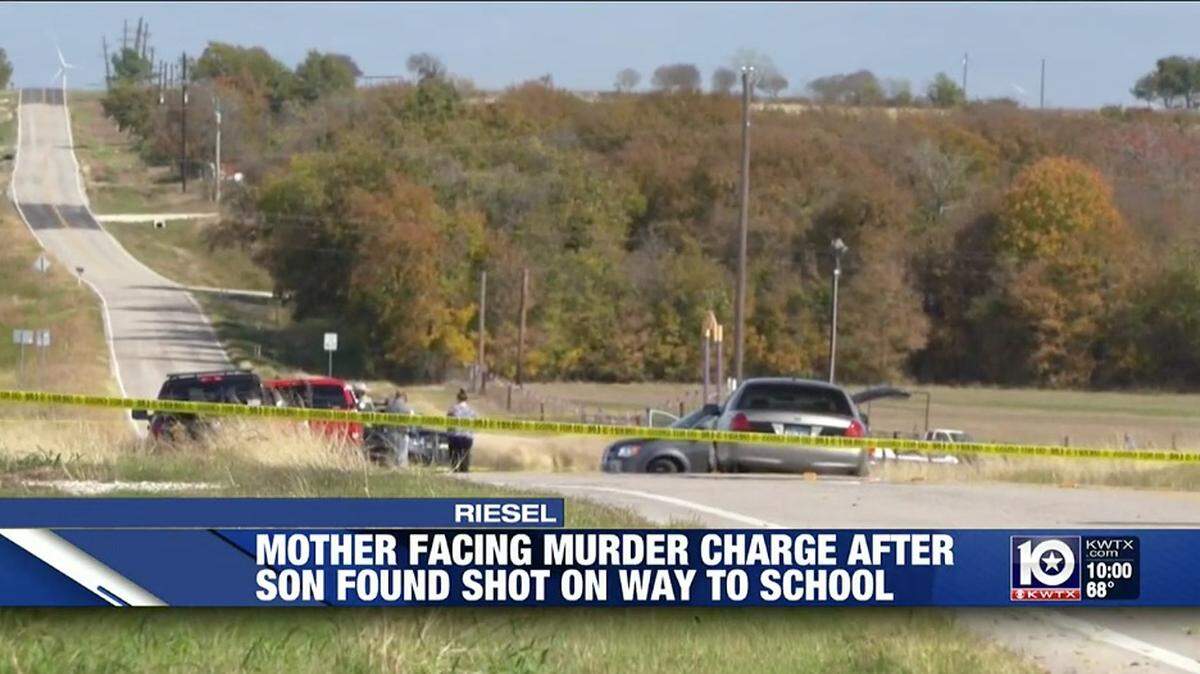 Waco Independent School District teacher Sarah Hunt is charged with murder in the shooting of her son while driving to school, McLennan County, Texas sheriff says. Screengrab from KWTX.