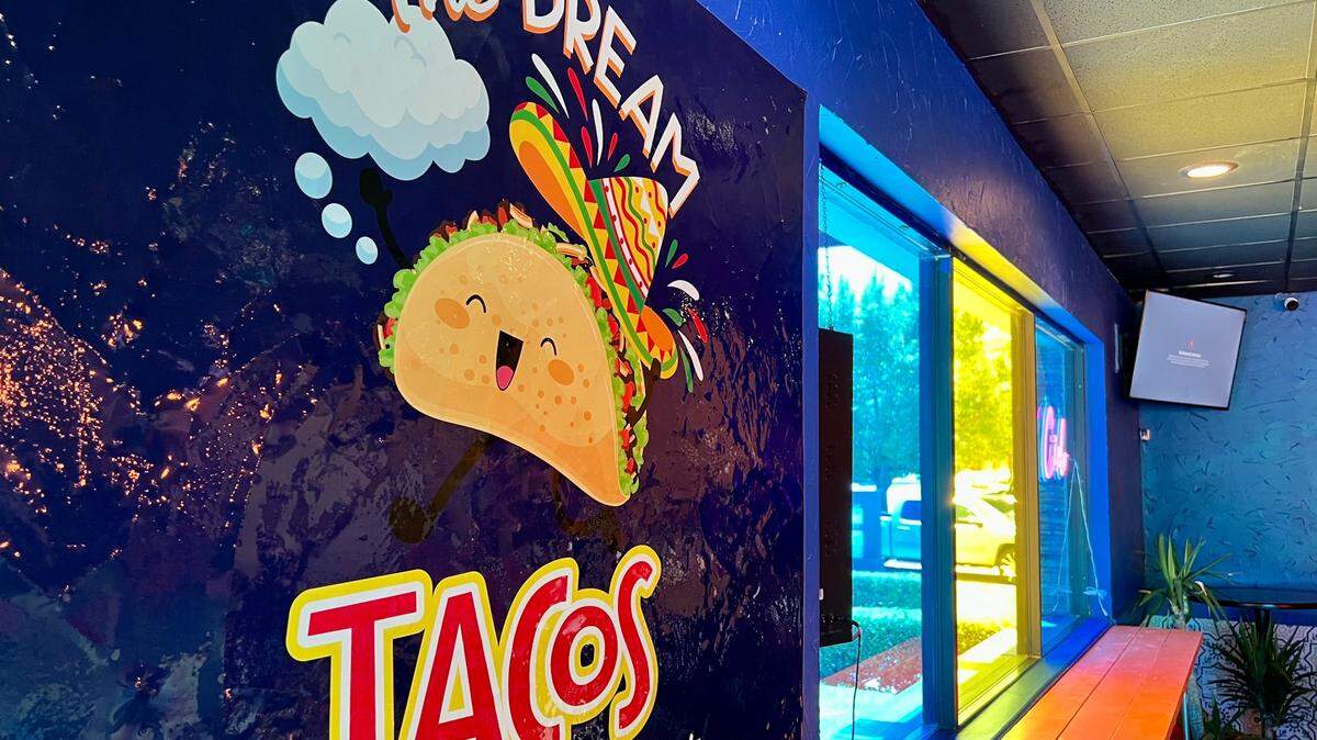 The Dream Tacos is in a strip shopping center on a busy corner in Bedford.