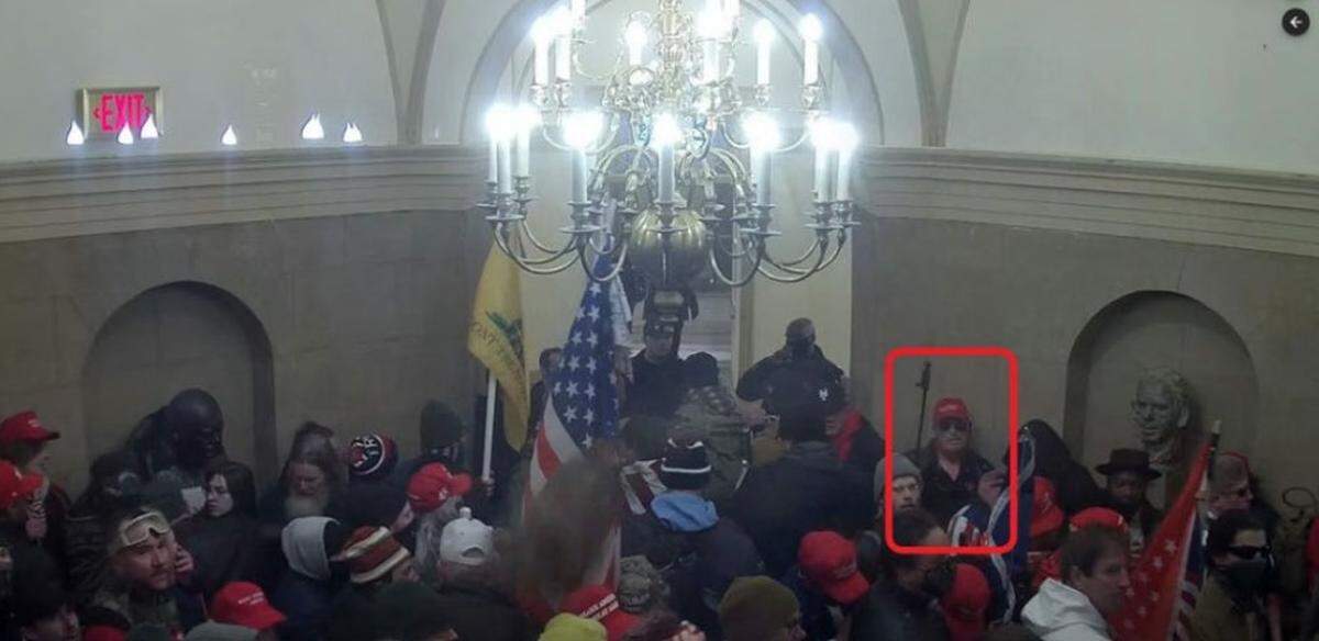 David Allan Davis was seen traveling through the U.S. Capitol on Jan. 6, 2021 recording with a camera. He allegedly illegally entered the building.