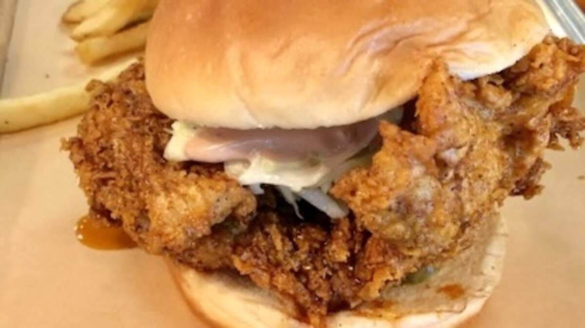 A chicken sandwich at the Cookshack.