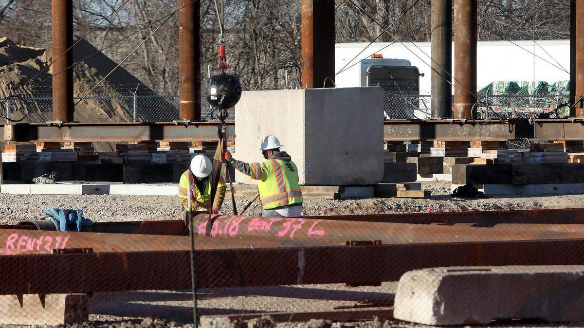 Construction continues at the Panther Island bridge at Henderson Street on Wednesday, January 8, 2020.