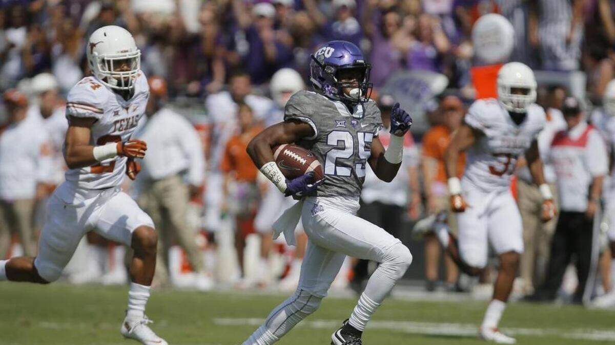 TCU wide receiver KaVontae Turpin (25) runs a pass in for a touchdown during the first half of a college football game against Texas at on Oct. 3, 2015. Special/Brandon Wade