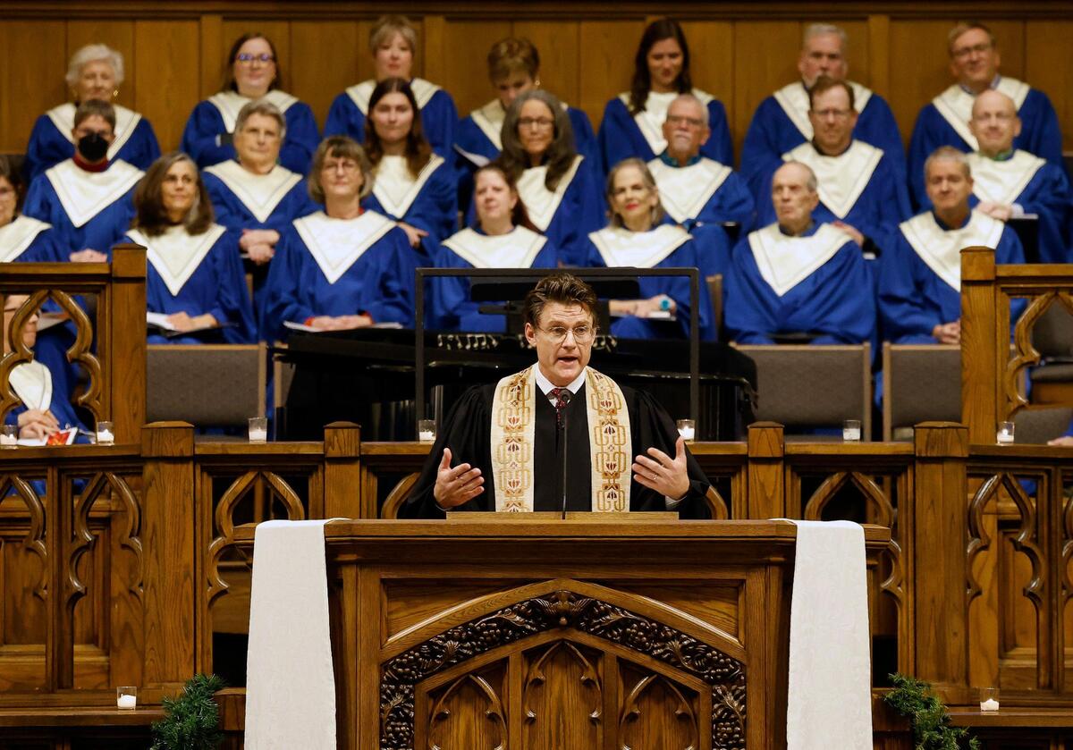 The Rev. Ryon Price closes every service telling the congregation “go be the light to the world.”