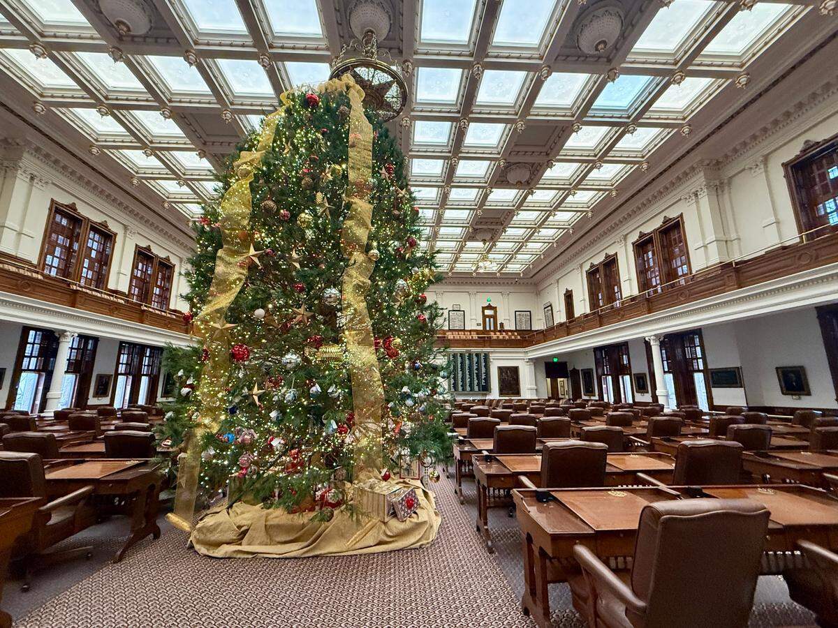 The Texas House Christmas tree is from Elves Christmas Tree Farm in Denison.