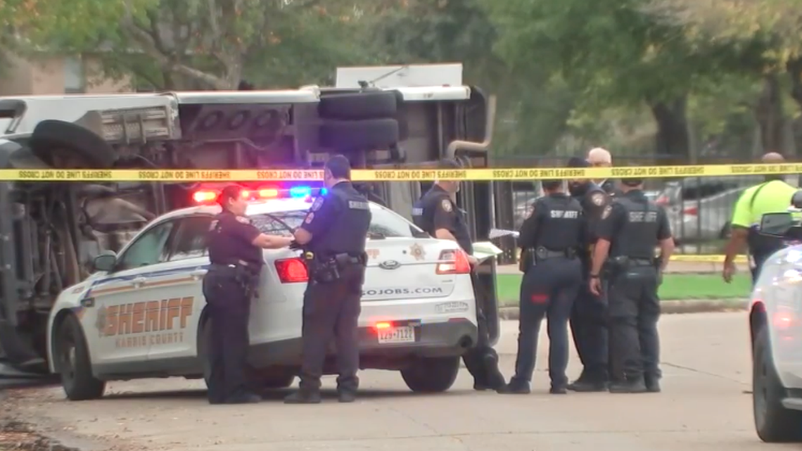 A bus carrying a dozen kids for Mt. Zion Baptist Church crashed and flipped on its side, Texas cops say.