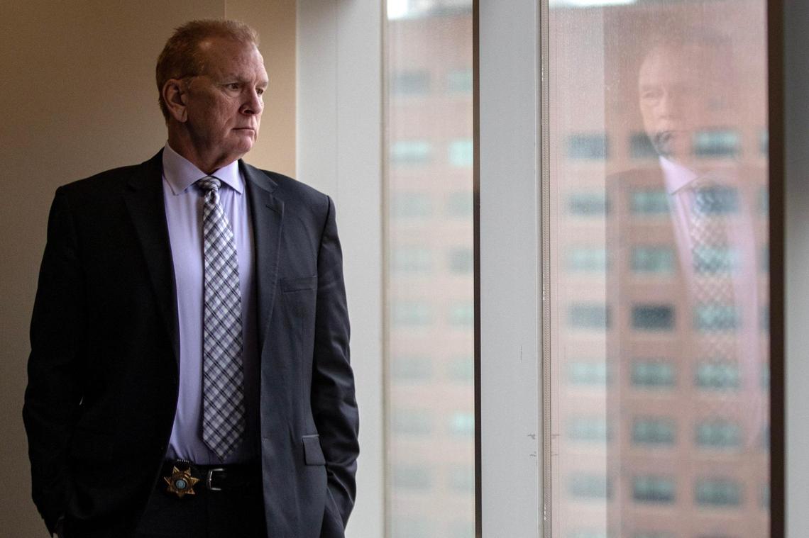 Tarrant County detective Mike Weber poses for a portrait at the Tarrant County Plaza Building on Saturday, Feb. 25, 2023. Weber has investigated 35 claims of medical child abuse, otherwise known as Munchausen syndrome by proxy.