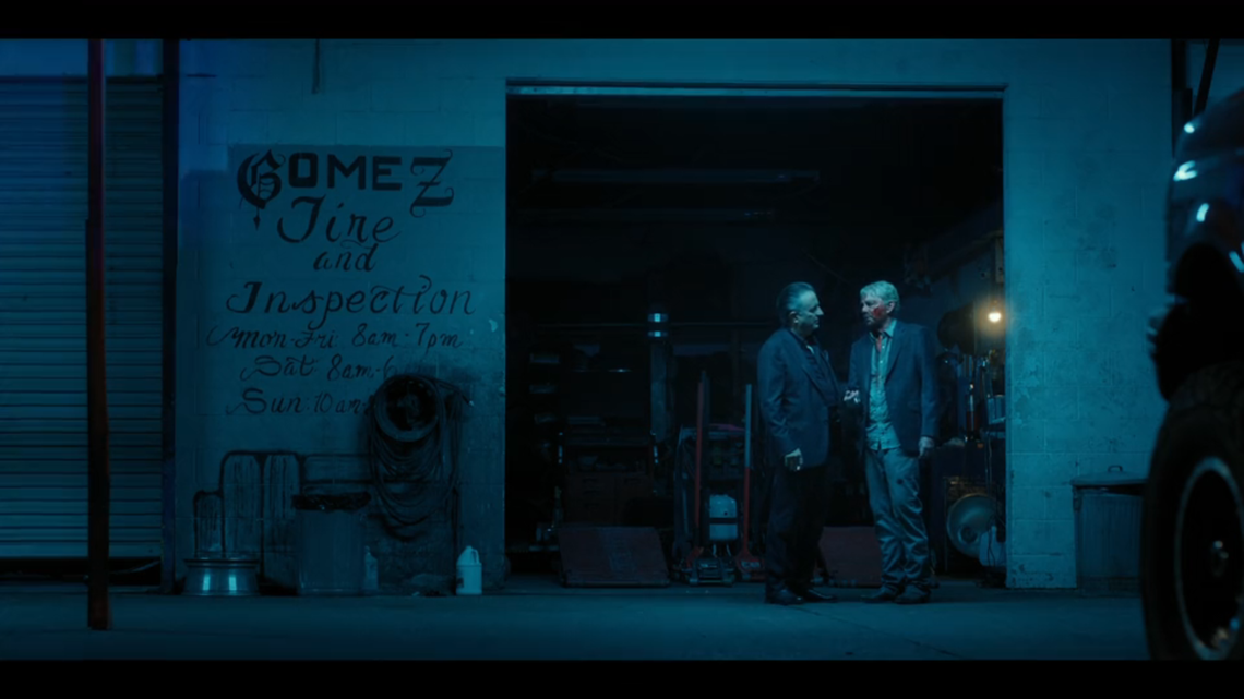 Tommy Norris (Billy Bob Thornton) talks with Gallino (Andy Garcia) in “Landman” episode 10.