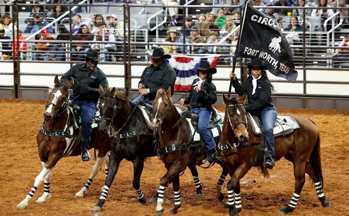 The Circle L5 Riding Club of Fort Worth perform at the Cowboys of Color Rodeo on Monday, Jan. 20, 2025, in Fort Worth.