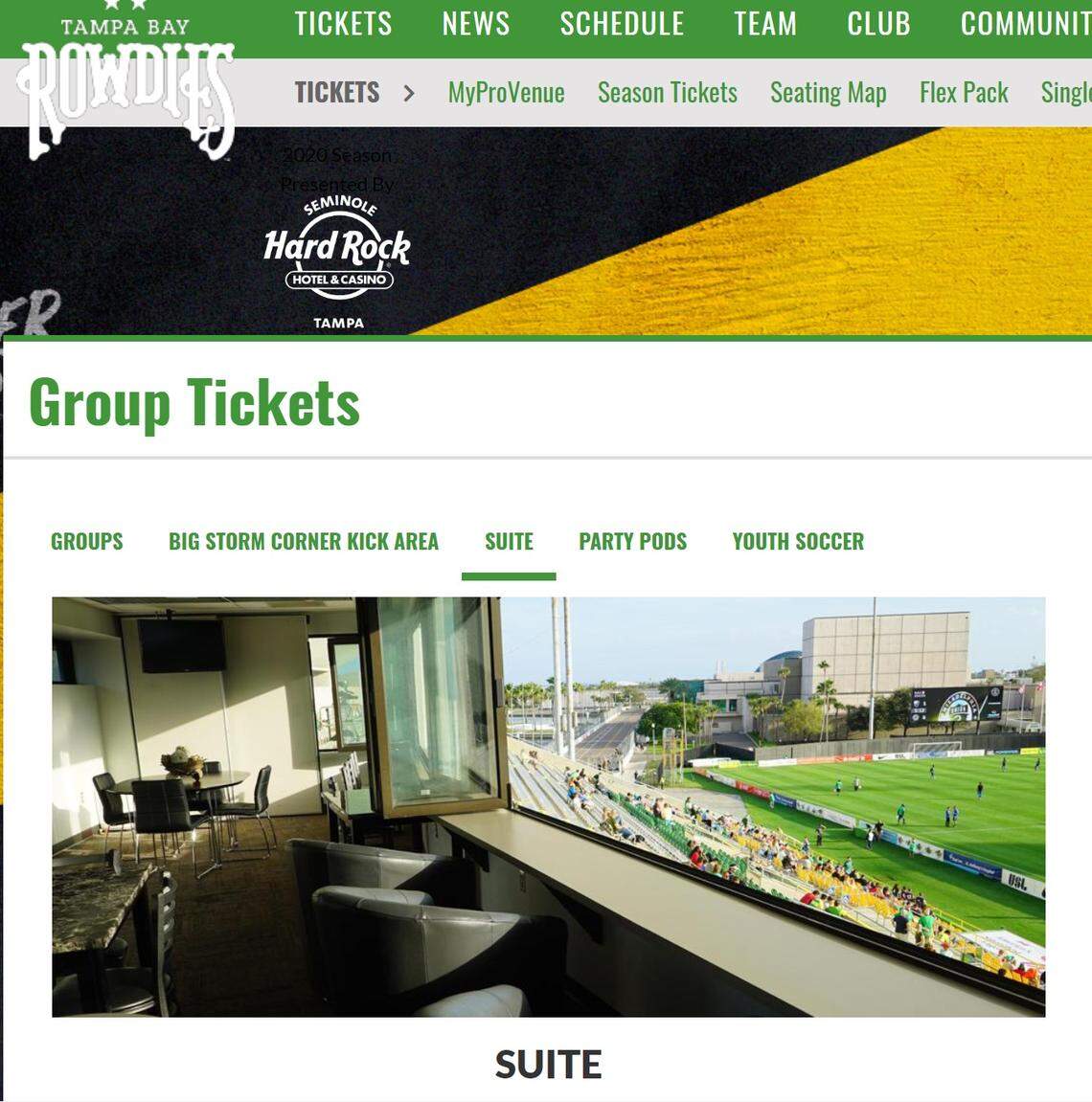 Photo of the view of the field from one of Al Lang’s luxury suites.