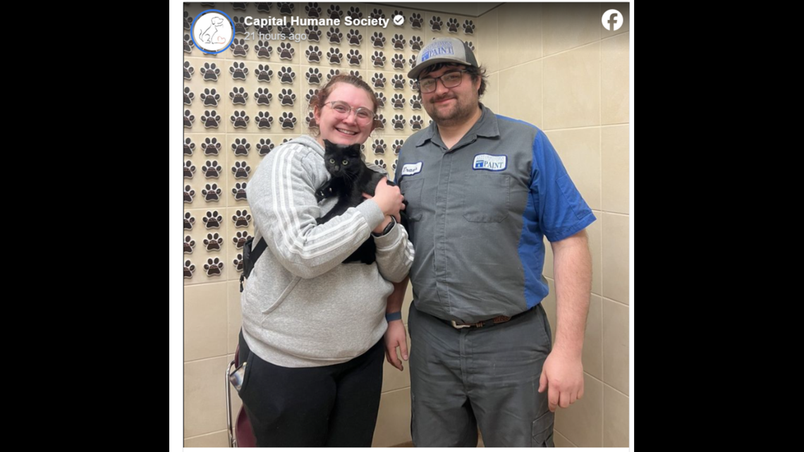 The kitten now has a new name along with a new home.