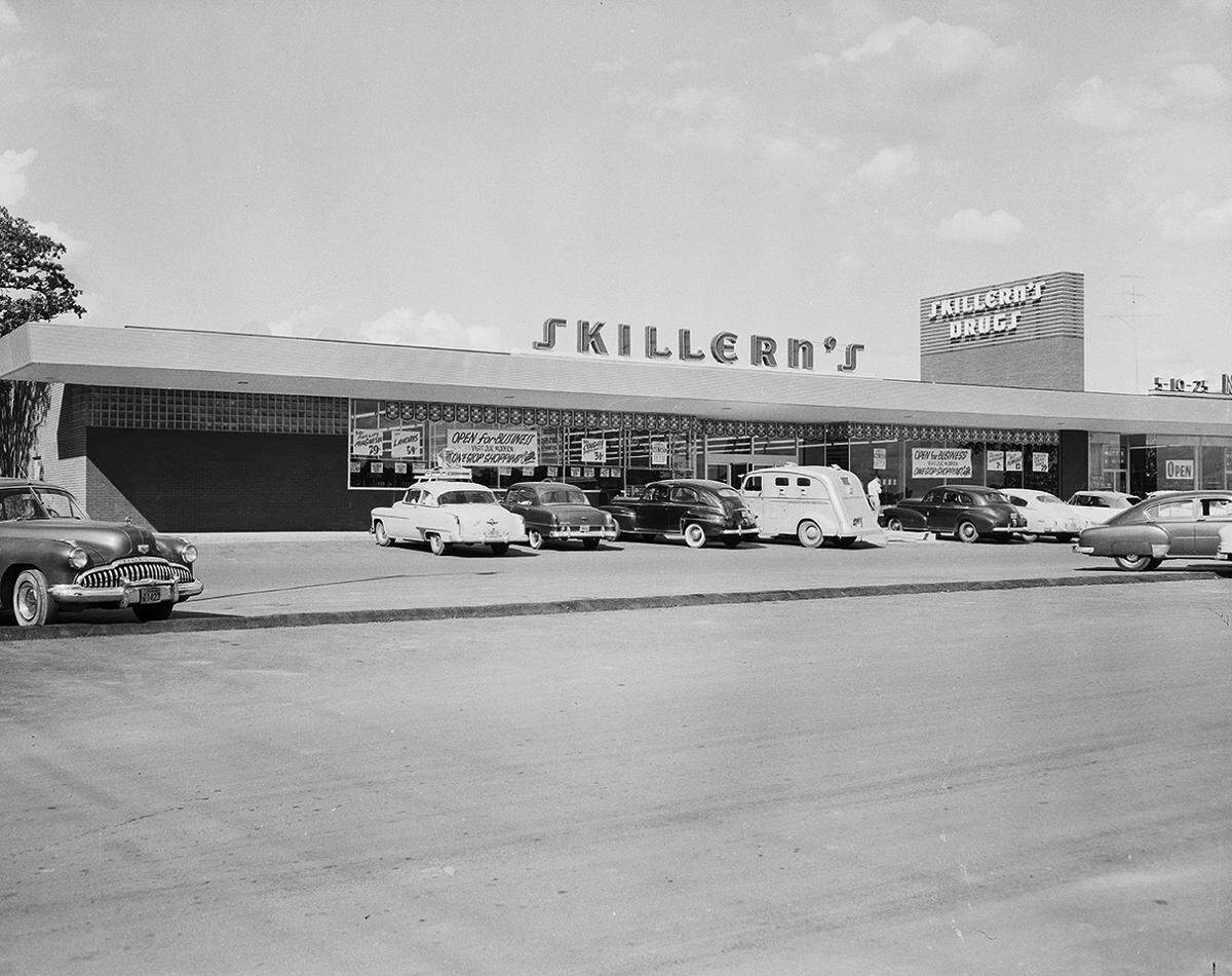 Oct. 3, 1953: The three major stores in the new Fair East Shopping Center, 4700 block of East Lancaster, are Skillern’s & Sons departmental drug, food and ready-to-wear store; The Fair, department store, and, White’s Auto Stores, featuring household as well as auto supplies. Formal opening of these and other stores in the center is planned for Thursday.