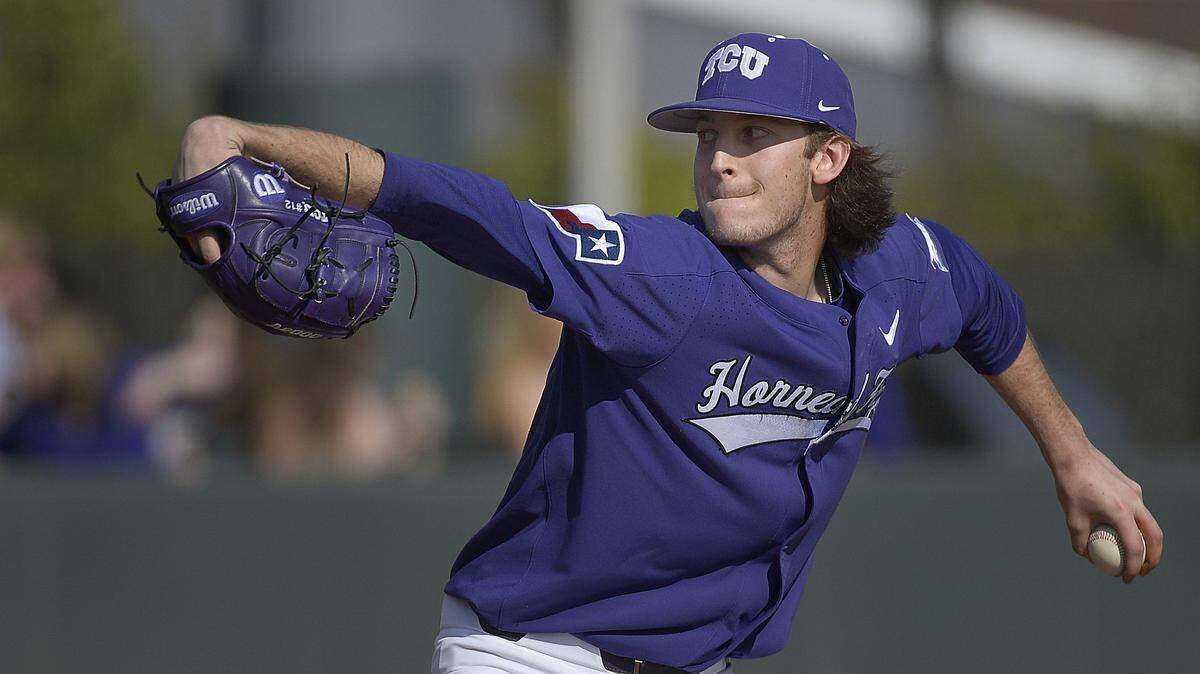 TCU pitcher Nick Lodolo, in action March 3 against UC Irvine, took the loss Sunday against Vanderbilt in Los Angeles. Lodolo (3-1) gave up five runs on six hits in 1.2 innings.