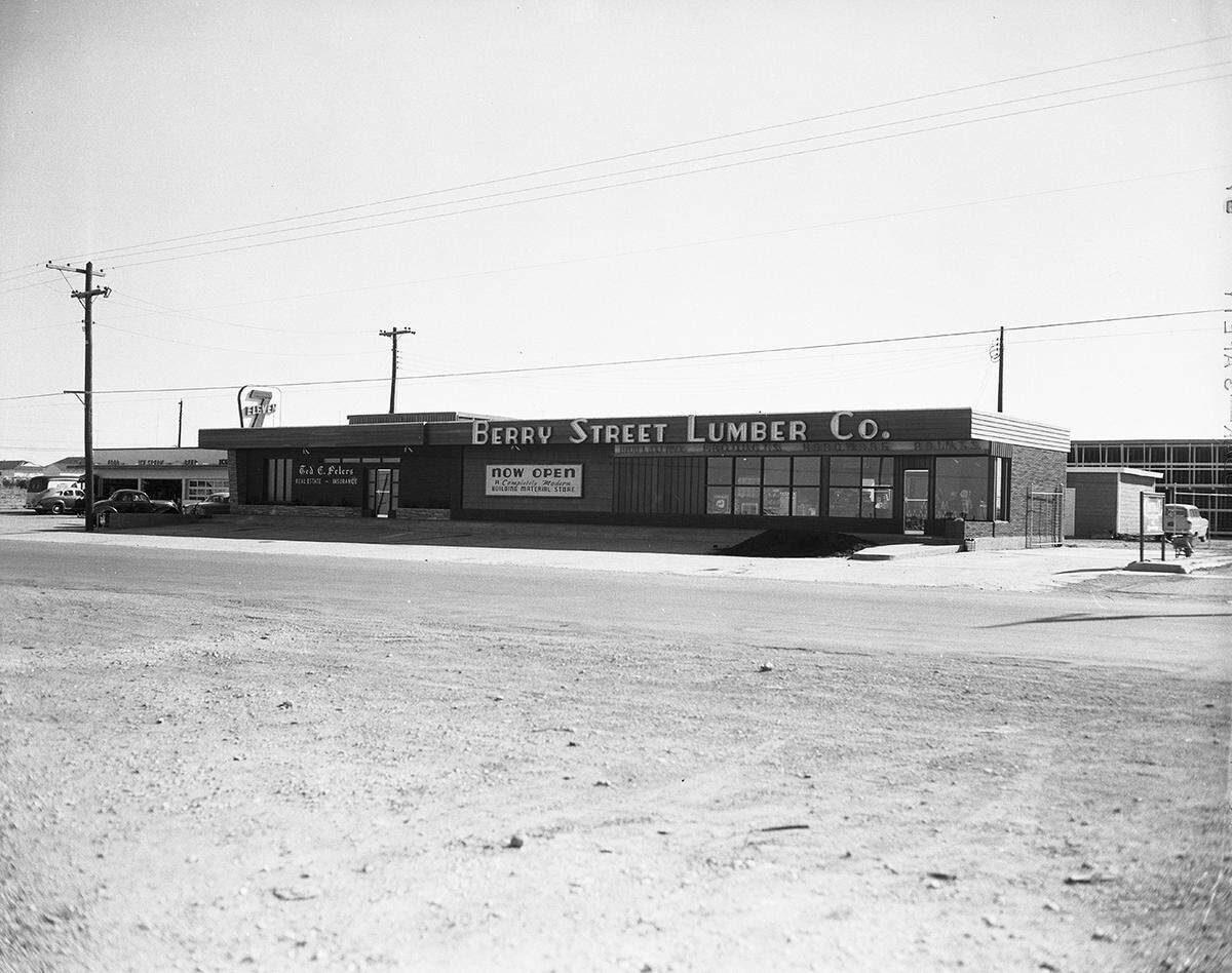 Nov. 20, 1952: The front of the new office building at 806 E. Berry St. built by Ted C. Peters to house his four affiliated companies in the real estate and construction business. (The location today is a laundry.)