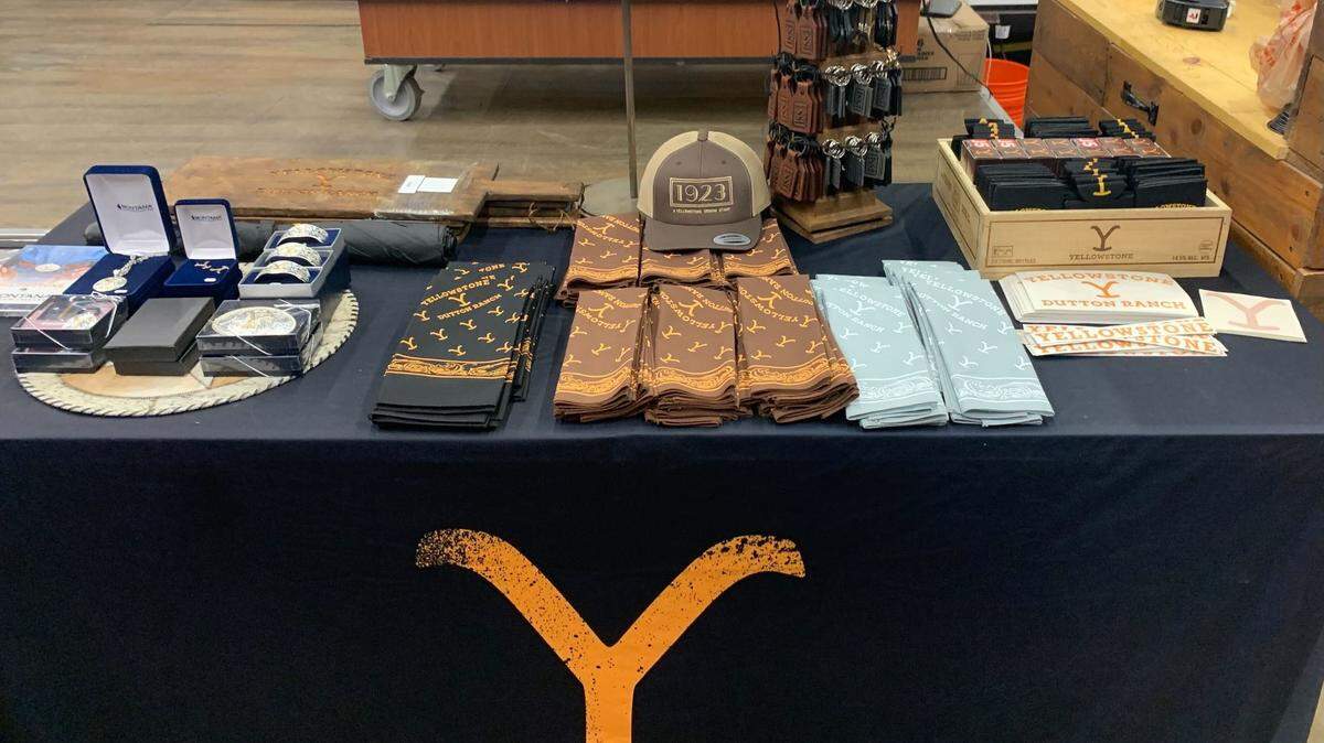 Booths for ‘Yellowstone’ and the Four Sixes are located next to each other at the front of the Texas Room inside the Amon G. Carter Jr. Exhibits Hall.