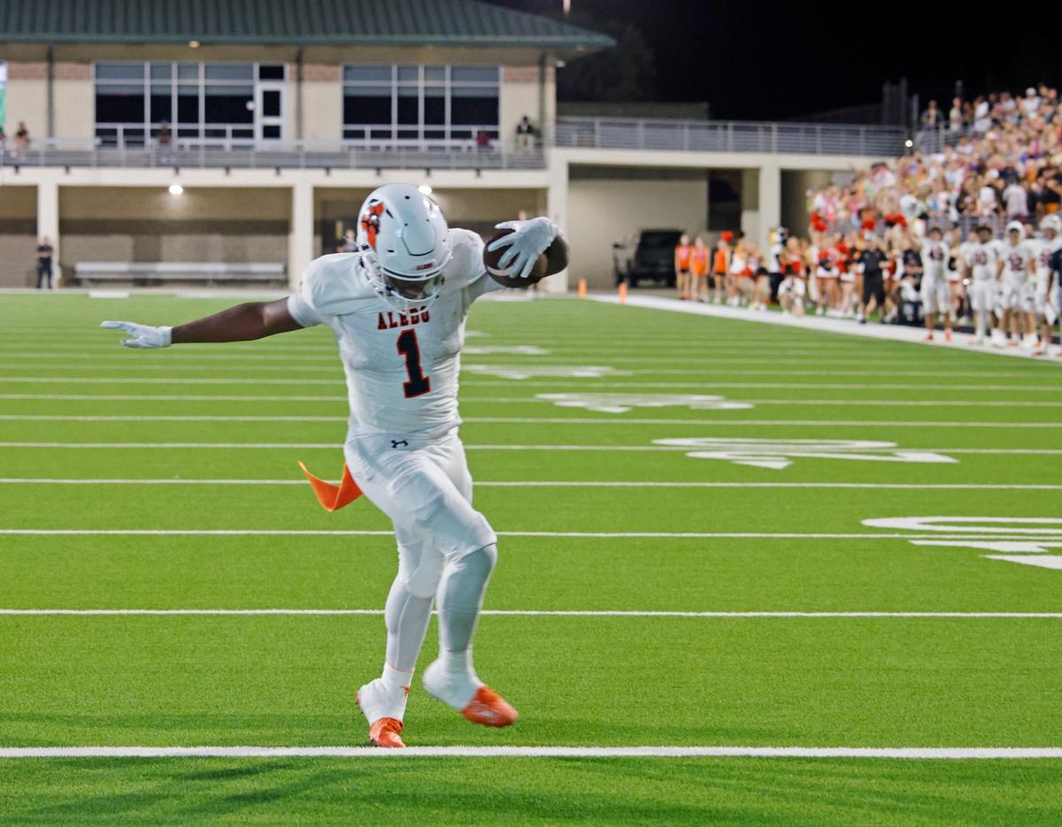 Aledo running back Raycine Guillory cruises into the end zone against Denton Guyer at C.H. Collins Athletic Complex in Denton Texas, Friday, Aug. 30, 2024.