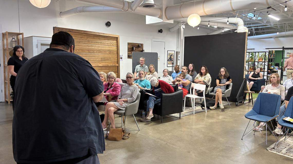 Alex Montalvo began the inaugural People’s Commissioners Court meeting on Oct. 21, 2025 with an overview of the evening agenda before opening up the floor for public comment. Alex Montalvo began the inaugural People’s Commissioners Court meeting on Oct. 21, 2025 with an overview of the evening agenda before opening up the floor for public comment.
